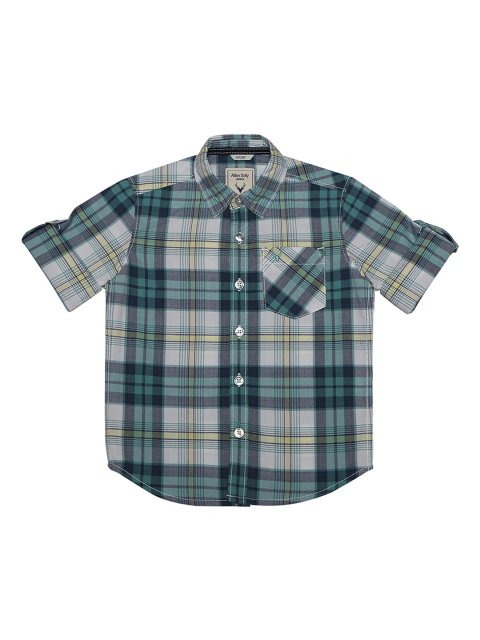 

Allen Solly Junior Boys Green Regular Fit Checked Casual Shirt