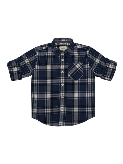 

Allen Solly Junior Boys Blue Regular Fit Checked Casual Shirt