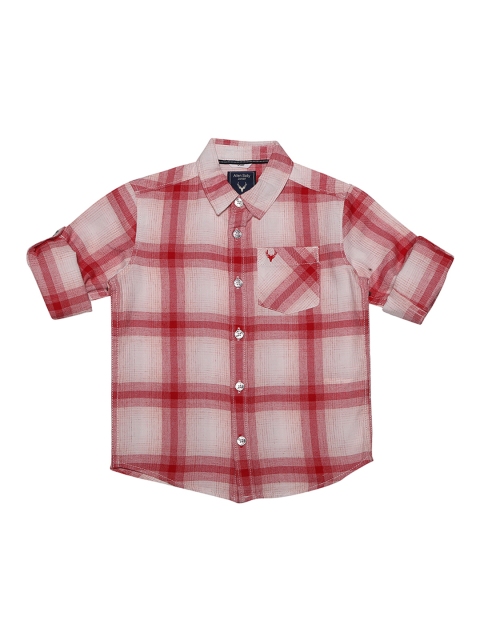 

Allen Solly Junior Boys Red & Off-White Regular Fit Checked Casual Shirt