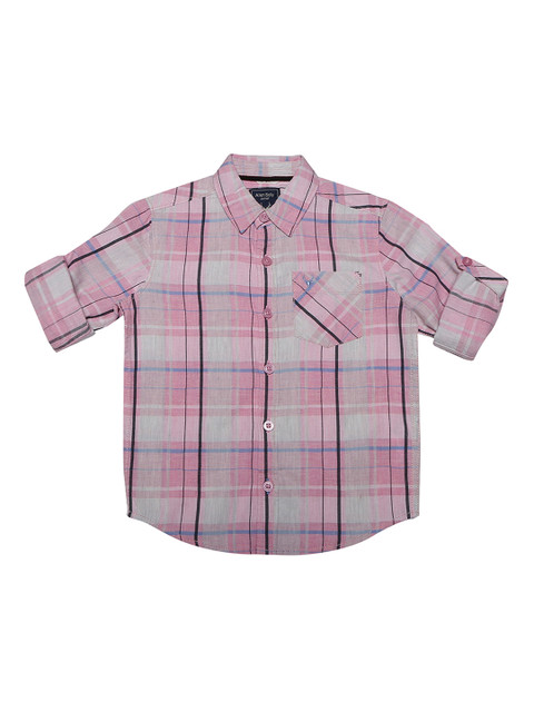 

Allen Solly Junior Boys Pink Regular Fit Checked Casual Shirt