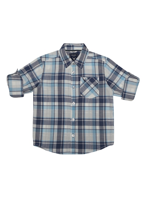 

Allen Solly Junior Boys Blue & Grey Regular Fit Checked Casual Shirt