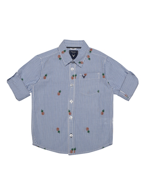 

Allen Solly Junior Boys Blue Regular Fit Striped Casual Shirt