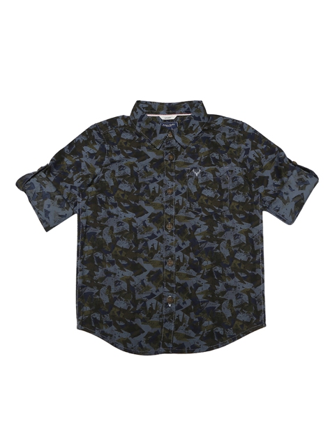 

Allen Solly Junior Boys Blue & Grey Regular Fit Printed Casual Shirt