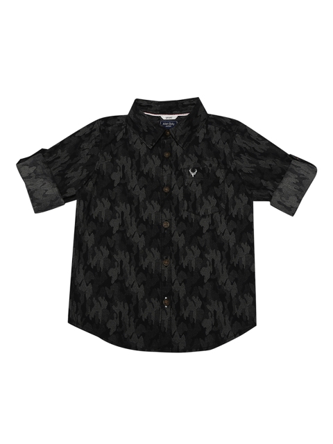 

Allen Solly Junior Boys Black & Grey Regular Fit Printed Casual Shirt