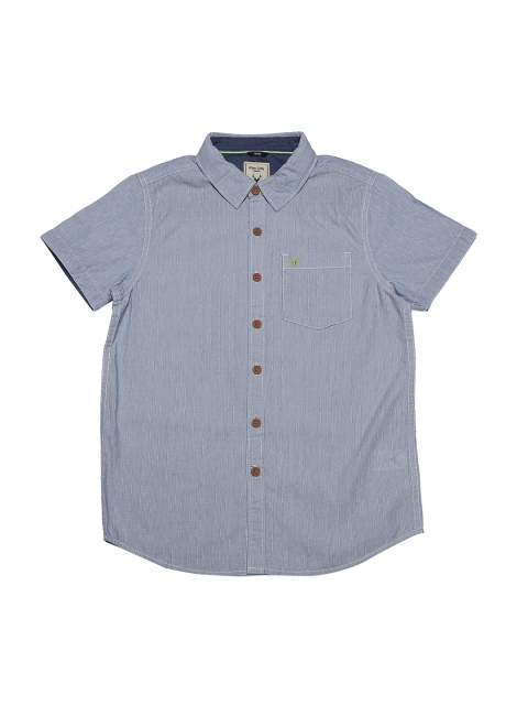 

Allen Solly Junior Boys Blue Regular Fit Self Design Casual Shirt