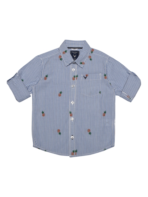 

Allen Solly Junior Boys Blue Regular Fit Striped Casual Shirt