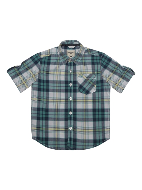 

Allen Solly Junior Boys Green Regular Fit Checked Casual Shirt