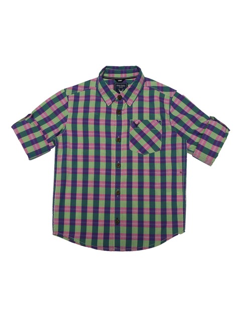 

Allen Solly Junior Boys Green Regular Fit Checked Casual Shirt