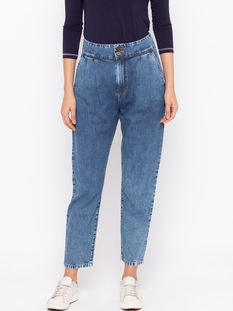 

TARAMA Women Blue Tapered Fit High-Rise Clean Look Jeans