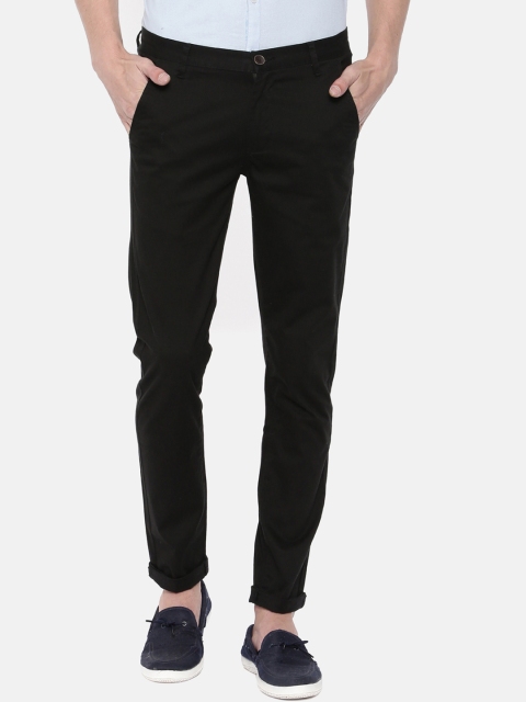 

IMYOUNG Men Black Slim Fit Solid Regular Trousers