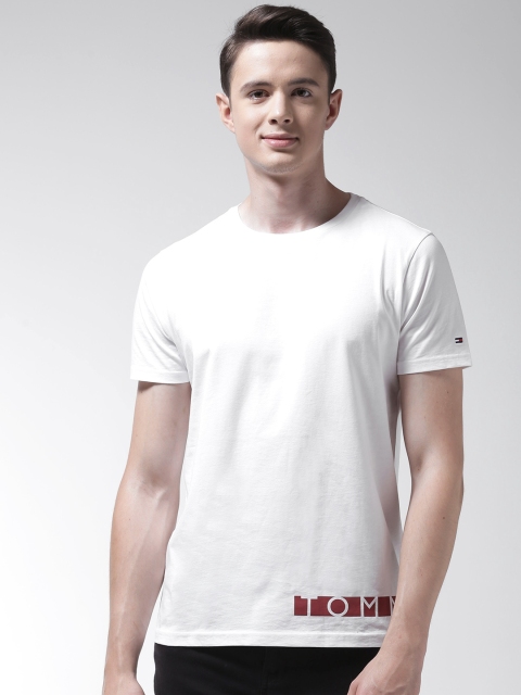 

Tommy Hilfiger Men White Solid Round Neck T-shirt