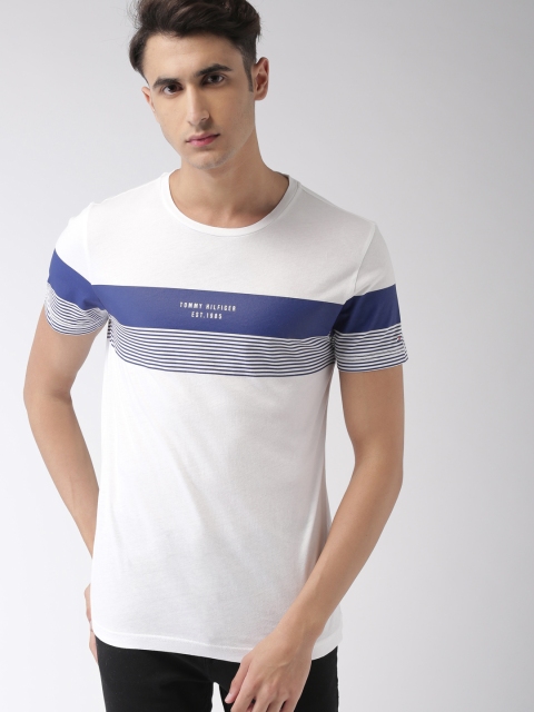

Tommy Hilfiger Men White Solid Round Neck T-shirt