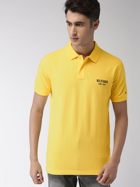 

Tommy Hilfiger Men Yellow Solid Polo Collar T-shirt