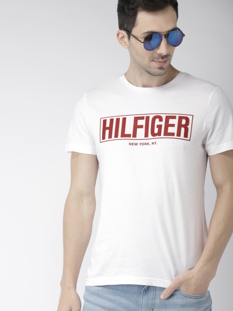 

Tommy Hilfiger Men White Printed Round Neck T-shirt