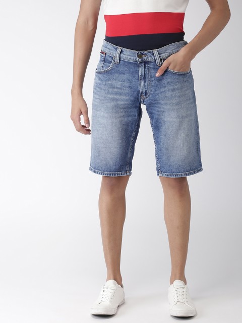 

Tommy Hilfiger Men Blue Washed Ronnie Slim Fit Denim Shorts