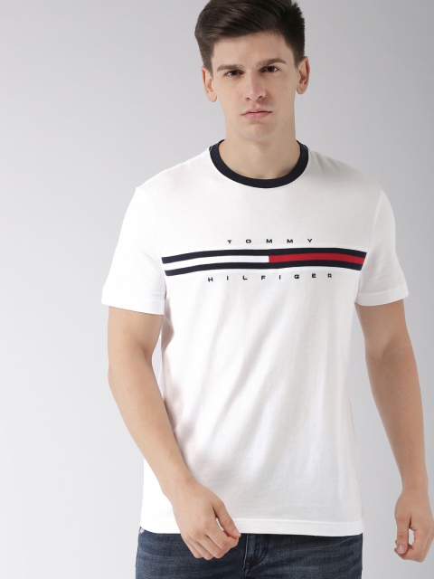 

Tommy Hilfiger Men White Printed Round Neck T-shirt