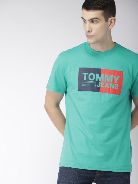 

Tommy Hilfiger Men Sea Green Printed T-shirt