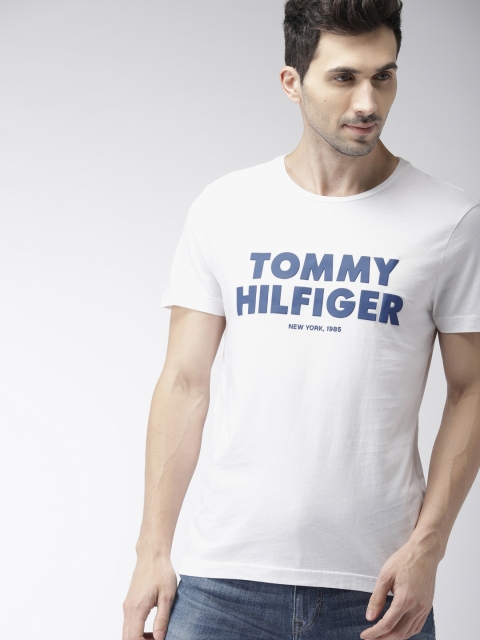 

Tommy Hilfiger Men White Printed Round Neck T-shirt