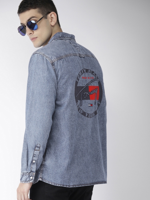

Tommy Hilfiger Men Blue Regular Fit Solid Casual Denim Shirt