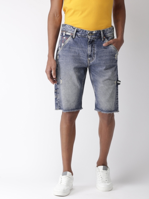 

Tommy Hilfiger Men Blue Washed Baggy Fit Denim Shorts