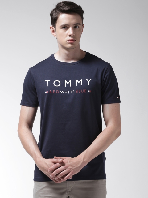 

Tommy Hilfiger Men Navy Blue Printed T-shirt