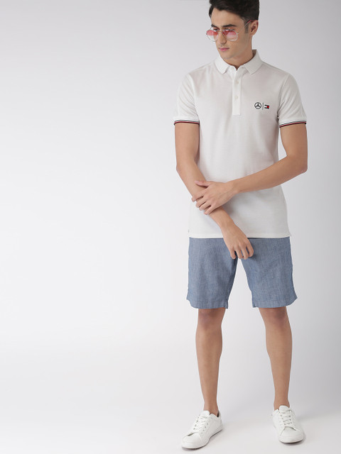 

Tommy Hilfiger Men White Solid Polo Collar T-shirt