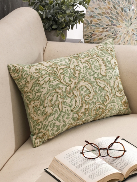 

Pure Home and Living Green Ethnic Motifs Rectangle Cushion Cover