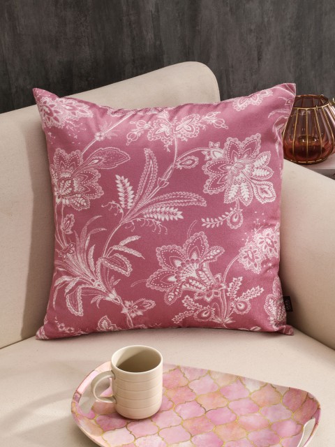 

Pure Home and Living Pink Single Floral Square Cushion Cover