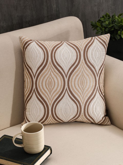 

Pure Home and Living Beige Single Ethnic Motifs Square Cushion Cover