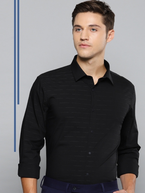 

Louis Philippe Ath.Work Men Black Super Slim Fit Striped Casual Shirt