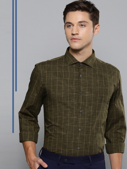 

Louis Philippe Ath.Work Men Green Super Slim Fit Checked Casual Shirt