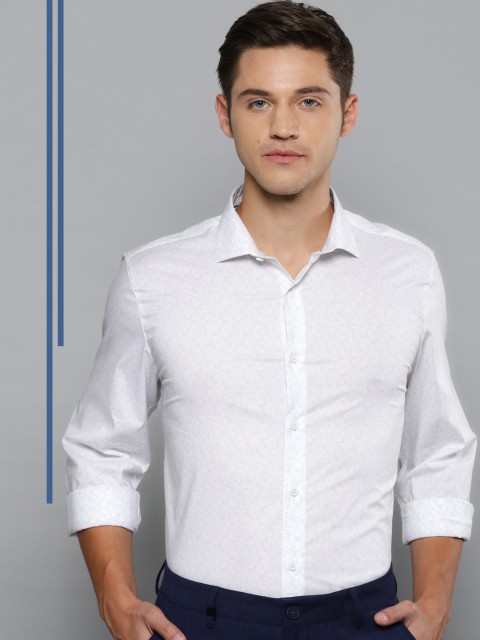 

Louis Philippe Ath.Work Men White Super Slim Fit Printed Casual Shirt