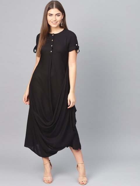 

Biba Women Black Solid Layered A-Line Dress