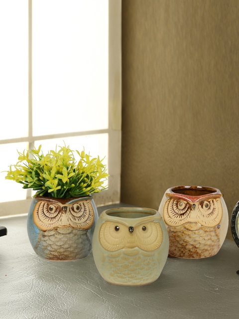 

Aapno Rajasthan Multicoloured Set of 3 Ceramic Pots, Multi