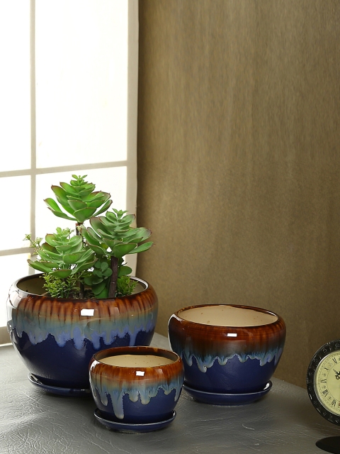 

Aapno Rajasthan Set of 3 Purple & Brown Ceramic Flower Vases