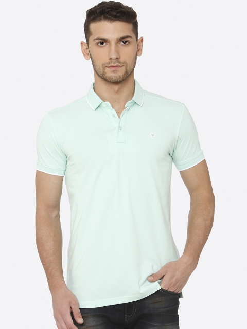 

Mufti Men Lime Green Solid Polo Collar T-shirt