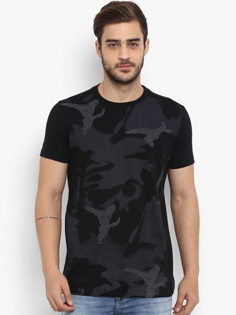 

Mufti Men Black Printed Round Neck T-shirt