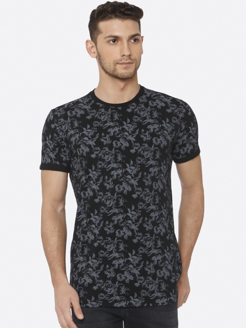 

Mufti Men Black Printed Round Neck T-shirt