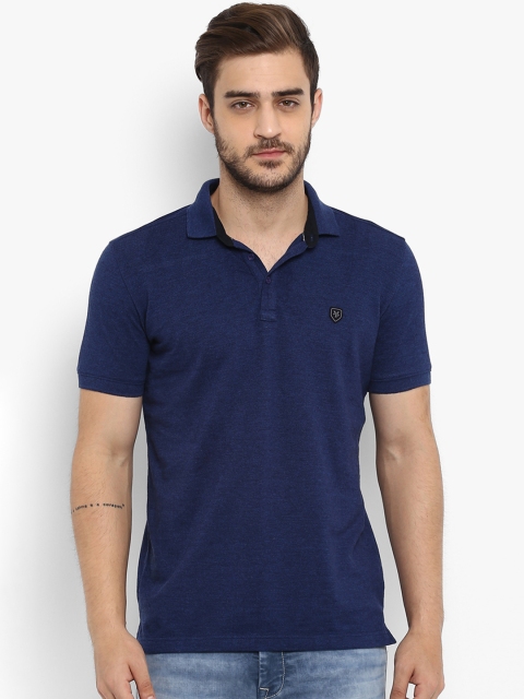 

Mufti Men Blue Solid Polo Collar T-shirt