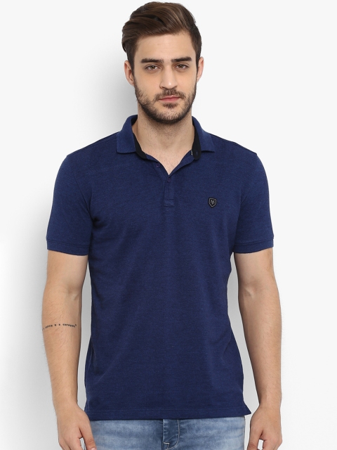 

Mufti Men Blue Solid Polo Collar T-shirt