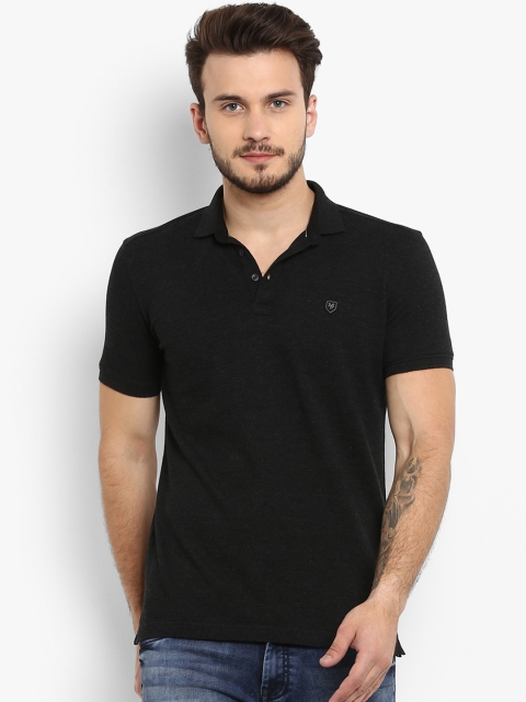 

Mufti Men Black Solid Polo Collar T-shirt