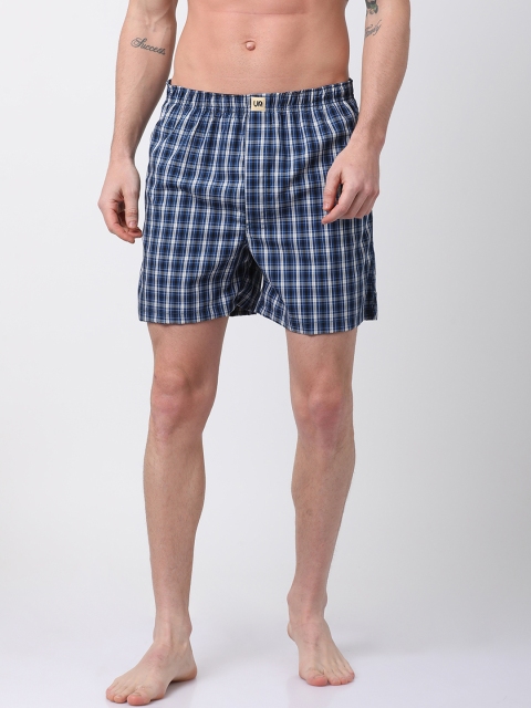 

Urban Dog Men Blue Checked Boxers UDBX123