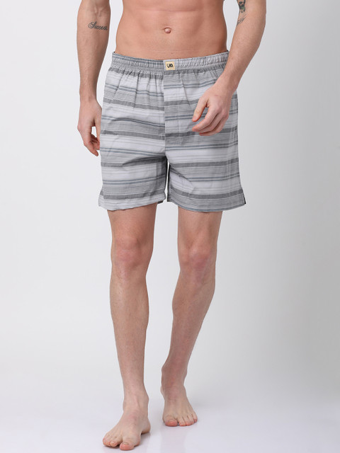 

Urban Dog Men Grey Striped Boxers UDBX115