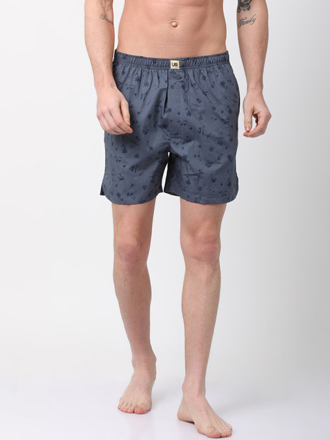 

Urban Dog Men Grey Printed Boxer UDBX131