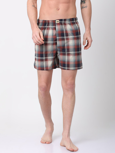 

Urban Dog Men Multicoloured Checked Boxers UDBX130, Multi