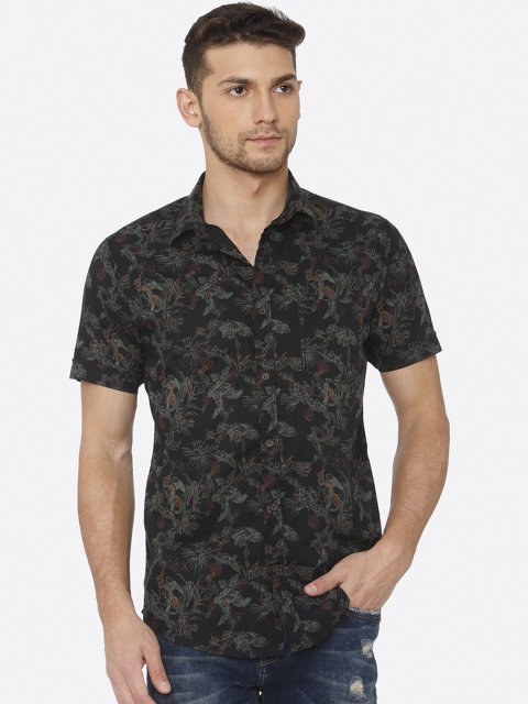 

Mufti Men Black & Grey Slim Fit Printed Casual Shirt