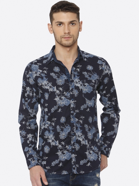 

Mufti Men Navy Blue Slim Fit Printed Casual Shirt