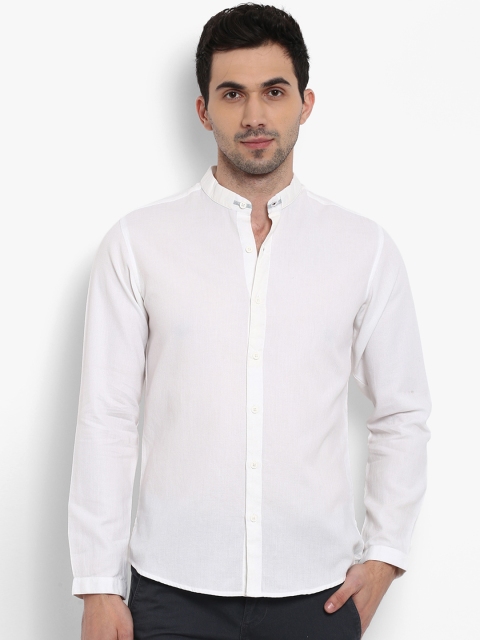 

Mufti Men White Slim Fit Solid Casual Shirt