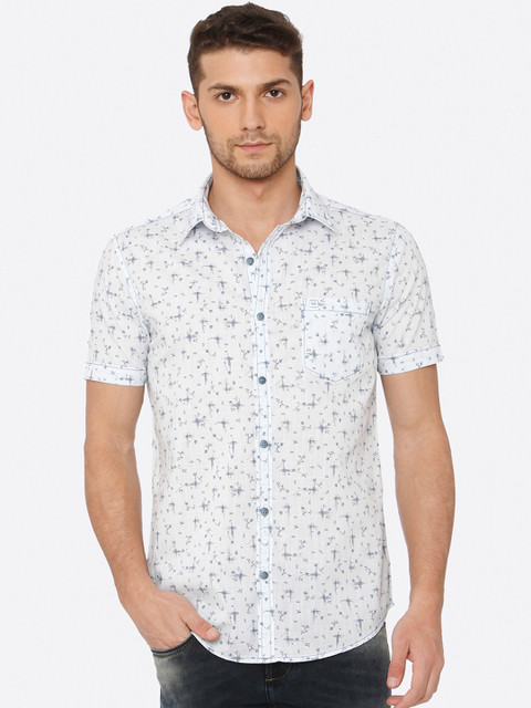 

Mufti Men Blue Slim Fit Printed Casual Shirt