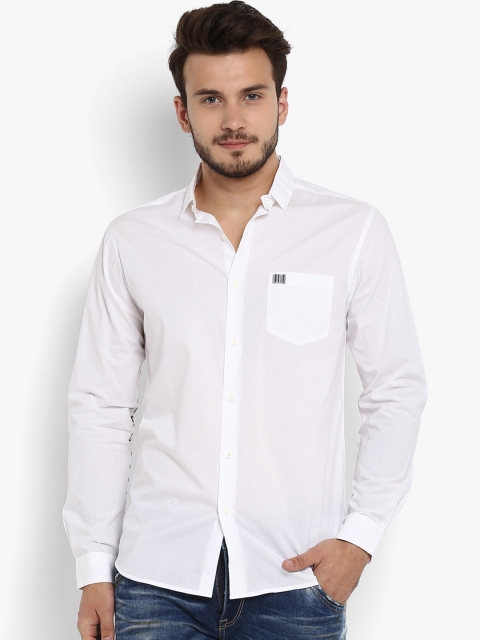 

Mufti Men White Slim Fit Solid Casual Shirt